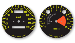 1972 Kawasaki H1B gauge faces