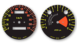 1972 Kawasaki H1B gauge faces