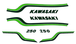 1972 Kawasaki S1 white decal set