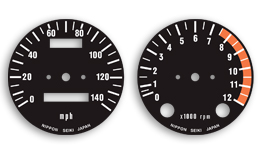 Kawasaki 1974 H2 Gauge Faces