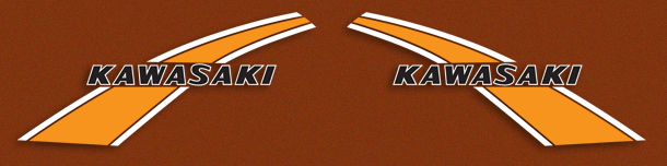 1976 Kawasaki KE100 A5 fuel tank decals